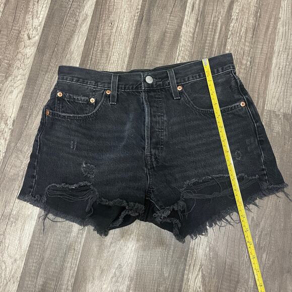 Levi’s Premium 501 Women’s Original Shorts – Black, Big E Tab, Size 28 - Picture 7 of 7